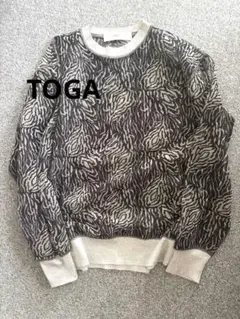 TOGA PULLA ゼブラ柄 シースルー 長袖36 マーブル模様 リブラメのサムネイル