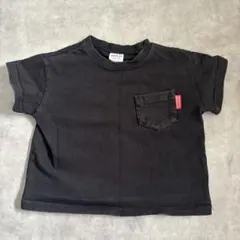 ブラックTシャツ 左胸ポケット付き　100のサムネイル
