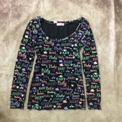 y2k 00s archive ロゴ柄サーマル　平成デコラ原宿グランジ　姫ギャル