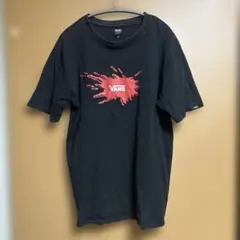 VANS スプラッシュロゴ メンズLサイズTシャツ ブラック首周り色褪せ有り