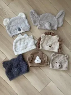ジェラートピケ　ベビー　帽子　ライオン　ねこ　コアラ　ゾウ　いぬ　くま