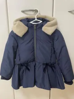 ★週末限定価格★ プティマイン　ペプラムダウンコート 130cm ネイビー