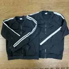 ブラック ジップアップジャージ 2着セット ジャケット