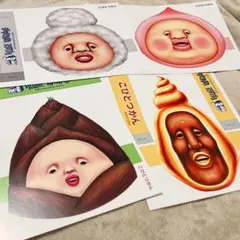 こびとづかんマーケット　お面4種コンプリートセット　こびとづかん
