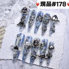 178現品推しネイルチップ付け爪量産型姫ギャルクロムハーツチークy2k痛ネイル