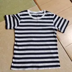 無印良品　ネイビー　Ｔシャツ　140 ボーダー