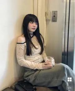 NUGU アンバランスドットTシャツ　※XL