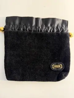 FEILER フェイラー　フラワー刺繍 ブラックポーチ