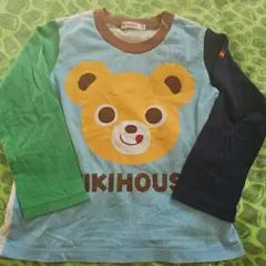 IKKI HOUSE クマの顔プリント Tシャツ 100