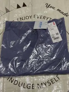★いいねお断り★UNIQLOエアリズム 3XL パープル 半袖Tシャツ