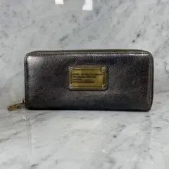 MARC JACOBS マークジェイコブス 長財布 本革 レザー 銀 ロゴ