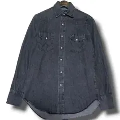 Wrangler デニムウエスタンシャツ 先染めブラック USA製 - メルカリ