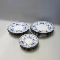 NARUMI ナルミ ミラノ プレート 平皿 3種 計18点セット 金彩 藍のサムネイル