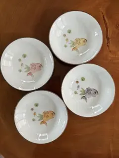 縁起物　鯛の絵柄 深皿 4枚セットのサムネイル