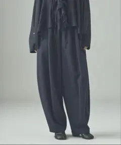 【美品】Curensology フォールドロストパンツ　ネイビー