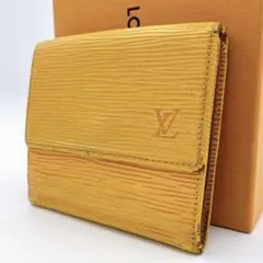 ルイヴィトン　二つ折り財布 エピ　ポルトモネ ビエ カルトクレディ　イエロー　黄