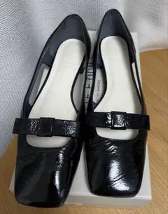 [箱無し]ODETTE E ODILE スクエアリボン フラット　黒　オデット