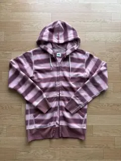 00s OLD UNIQLO ダブルジップパーカー ピンクボーダー y2k