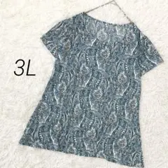 半袖チュニック Tシャツ ペイズリー柄 3L ゆったり 大きいサイズ とろみ