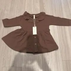 【新品未使用】QUINCY MAE 襟付きブラウンワンピース 3-6ヶ月のサムネイル