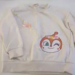 キャラクター刺繍トレーナー クリーム色