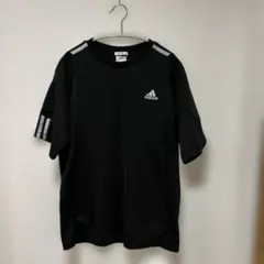 adidas ブラック Tシャツ 3本ライン