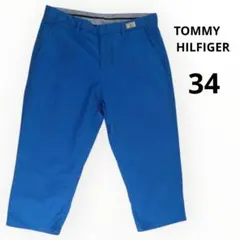 TOMMY HILFIGER クロップドパンツ 34 ブルー チノパン ハーフ