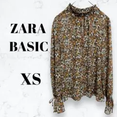 【ZARA BASIC】 ブラウス　シアー　シャツ　花柄　かわいい　おしゃれ