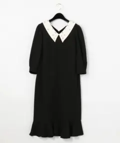 美品grace continental ビジュー衿バイカラーワンピース