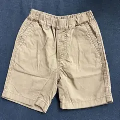 ベージュ ハーフパンツ ゴムウエスト
