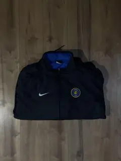 インテルNIKEナイロンジャケット黒青 ドリルトップ　ピステ　古着　ビンテージ インテルNIKEナイロンジャケット黒青 ドリルトップ ピステ 古着