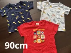 恐竜・バナナ・アンパンマン Tシャツ 3枚セット 90cm