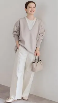 IENA スーパーファインスムース Vネックプルオーバー　美品