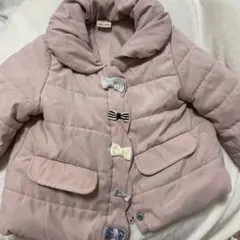 petit main リボン付きダウンジャケット 80