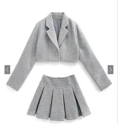 グレー ツイード セットアップ スカート