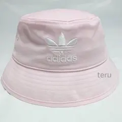 アディダス オリジナルス ハット帽子 バケットハット キャップ 帽子 ピンク 白のサムネイル