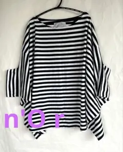尚ぶひ様　　n'Or ノアール　おしゃれウォーカー　変形ボーダーTシャツ トップ
