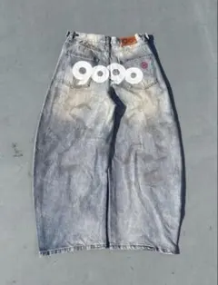 9090 OG Logo Painted Denim Pants