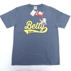新品タグ付き　くすみブルー　野球ロゴ　ベティちゃん　Tシャツ　Lサイズ