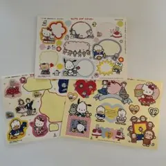 レトロ サンリオ いちご新聞 付録 ステッカー 3枚セット 当時物 90年代