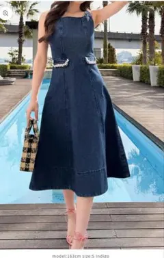 つづりささん着用 SPORTMAX ノースリーブデニムワンピース 38 - メルカリ