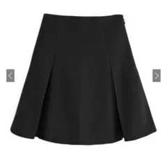 GRL インパン裏地付ボックスプリーツフレアミニスカート mei41 ブラック