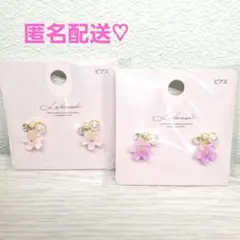 桜MIXピアス　薄ピンク　ピンク　パール　キャンドゥ