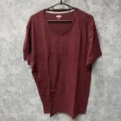 OLD NAVY ソフトウォッシュ Tシャツ L バーガンディ　古着　Vネック