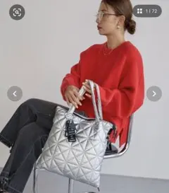 [A4サイズ対応]チャーム付き3WAYキルトトート / ショルダーバッグ