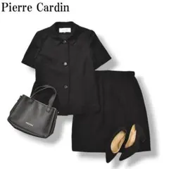 【高級】ピエールカルダン スーツ セットアップ 半袖 ブラック 13AR