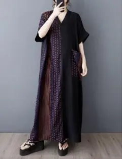 新品【1枚でコーディネート完成】 体型カバー ビッグサイズ 大きいサイズワンピ
