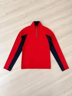 【新品】レッド/ ハーフジップ トレーナー