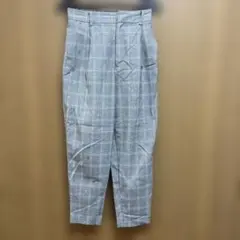 チェック柄 テーパードパンツ グレーのサムネイル