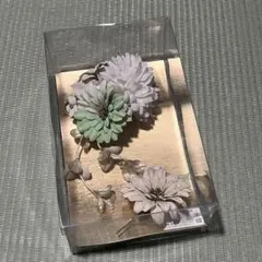 着物 袴 和装 卒業式 浴衣 花 振袖 結婚式 成人式 七五三 髪飾り 白　緑